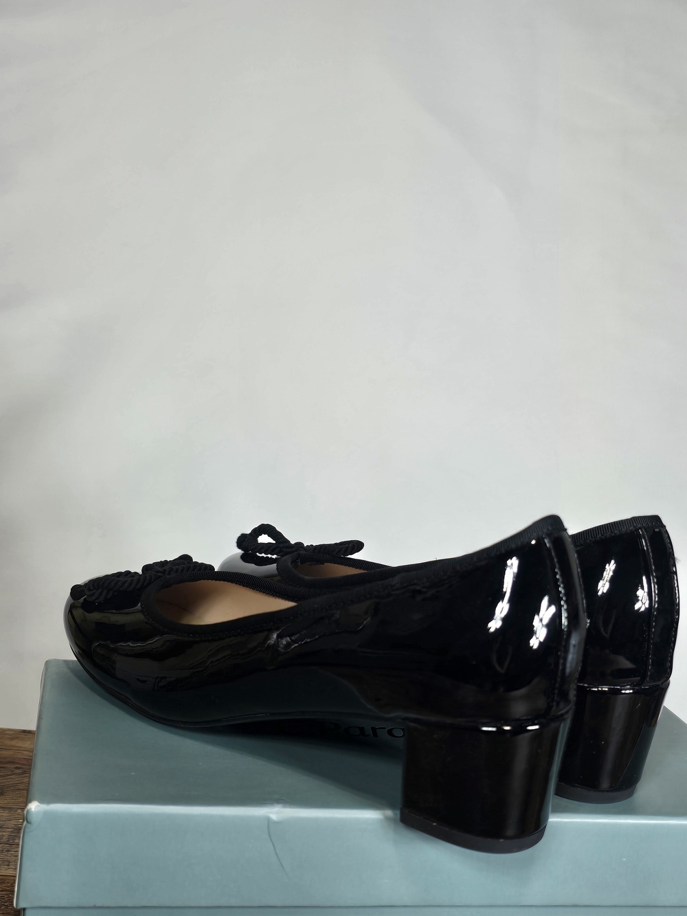 C. Paravano Bow knotted Ballet Block Heels Lacy Size 8 - Picture 10 of 16